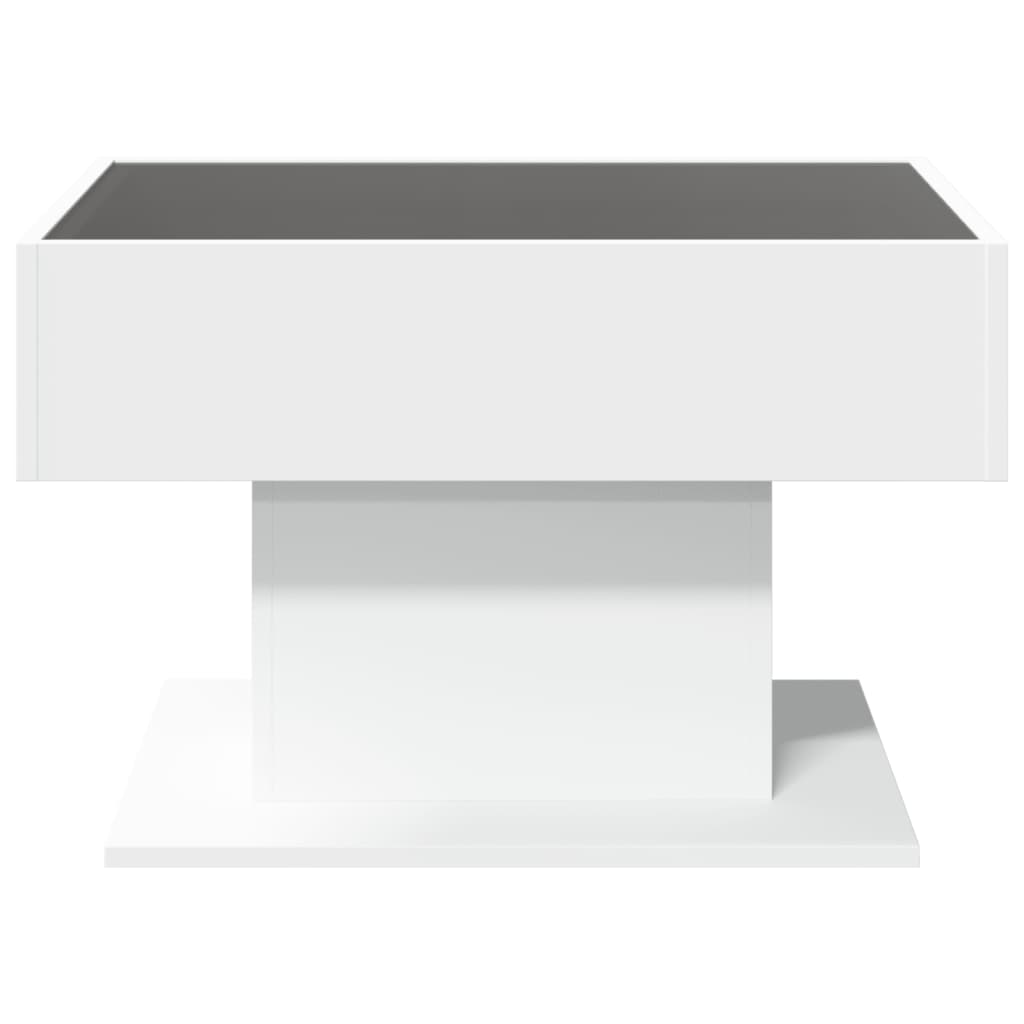 Salongbord Sofabord Hvit med LED 70x50x45 cm