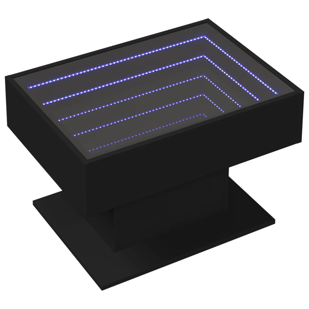 Salongbord Sofabord Svart med LED 70x50x45 cm