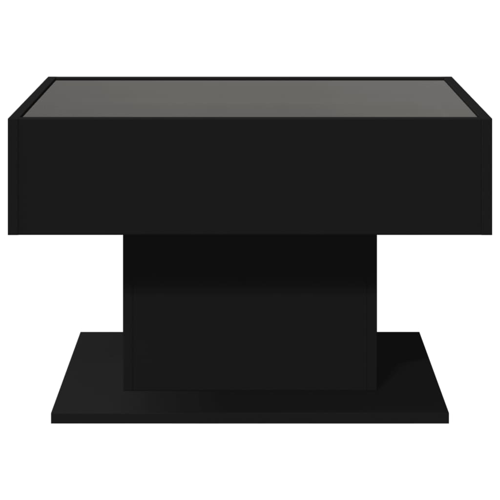 Salongbord Sofabord Svart med LED 70x50x45 cm