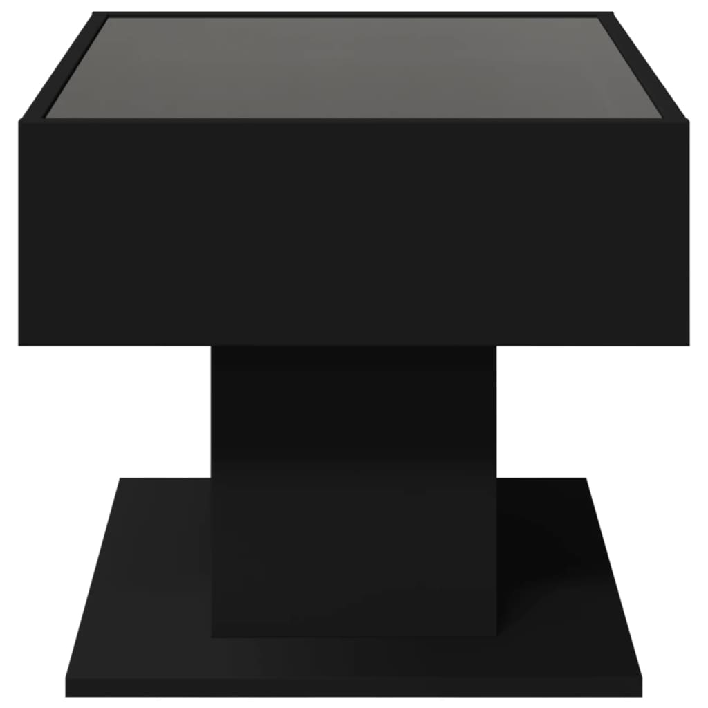 Salongbord Sofabord Svart med LED 70x50x45 cm