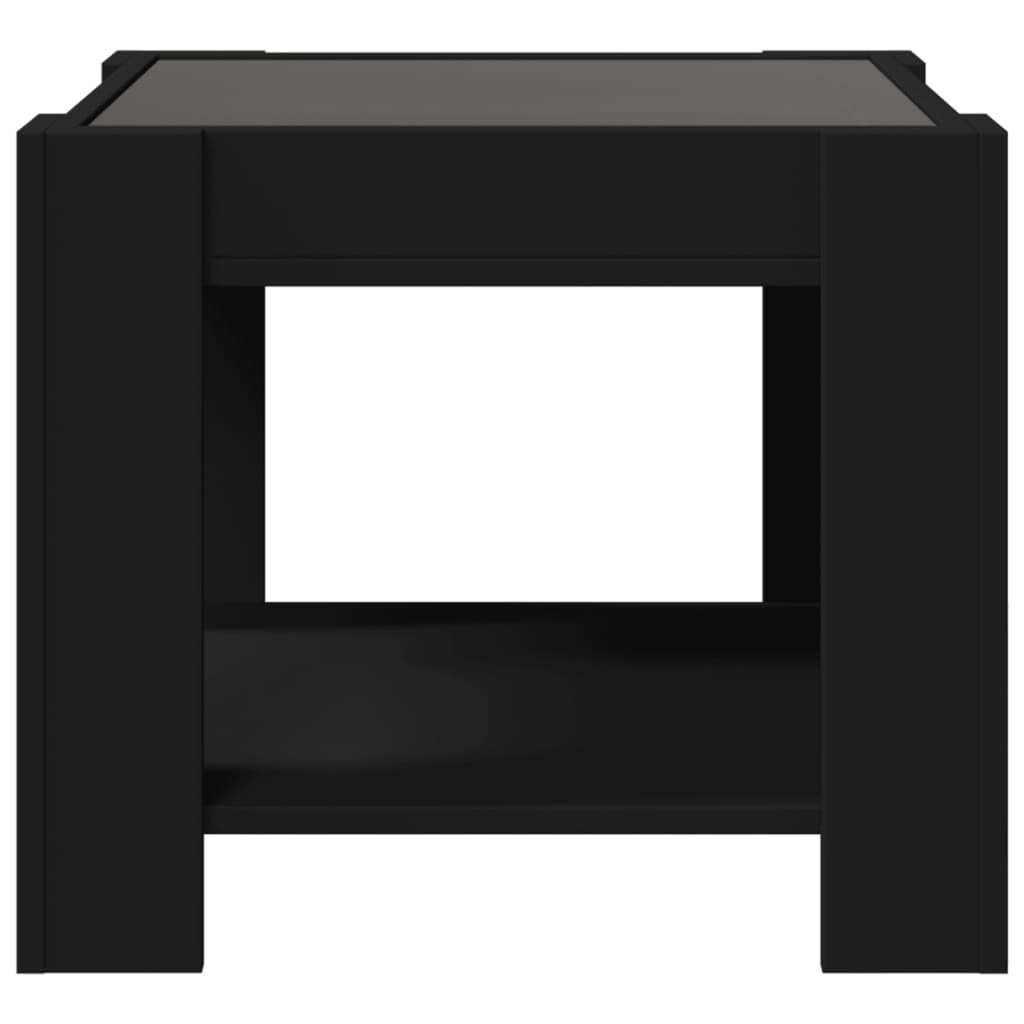 Salongbord Sofabord Svart med LED 53x53x45 cm