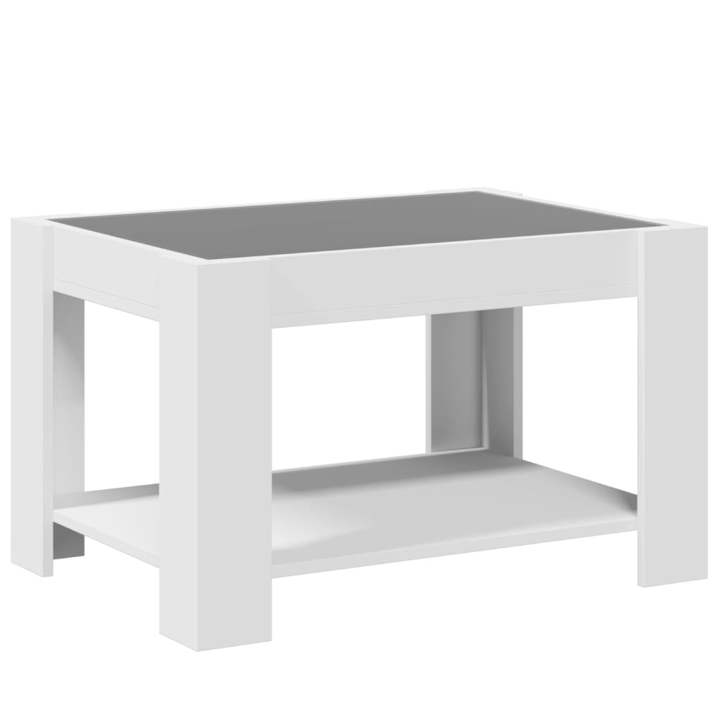 Salongbord Sofabord Hvit med LED 73x53x45 cm