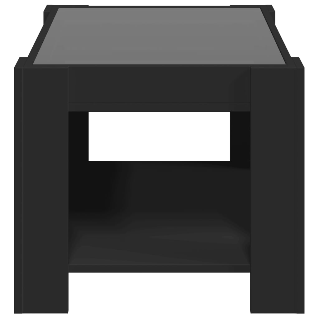 Salongbord Sofabord Svart med LED 73x53x45 cm