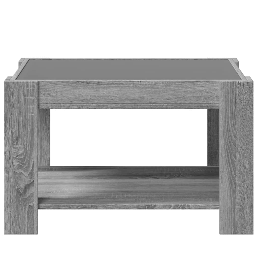 Salongbord Sofabord Sonoma Grå med LED 73x53x45 cm