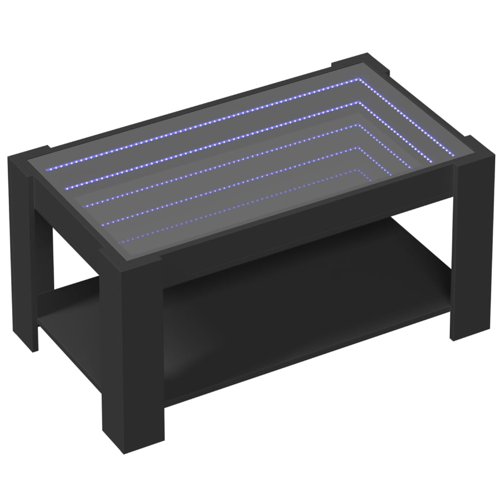 Salongbord Sofabord Svart med LED 93x53x45 cm