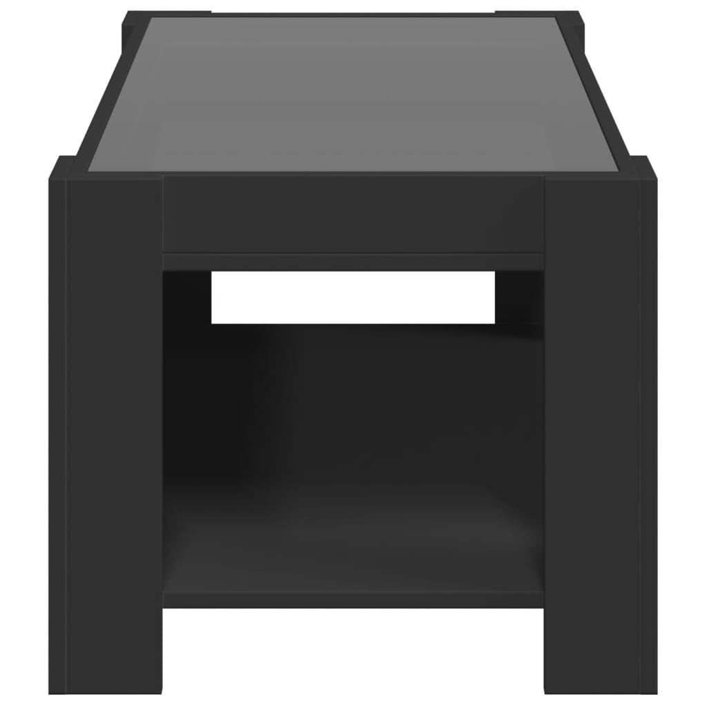 Salongbord Sofabord Svart med LED 93x53x45 cm