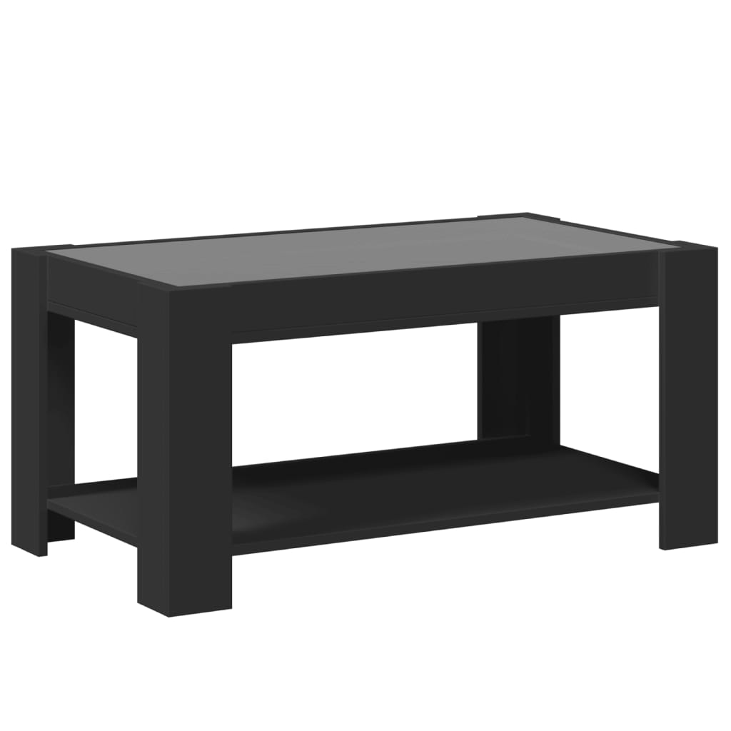 Salongbord Sofabord Svart med LED 93x53x45 cm
