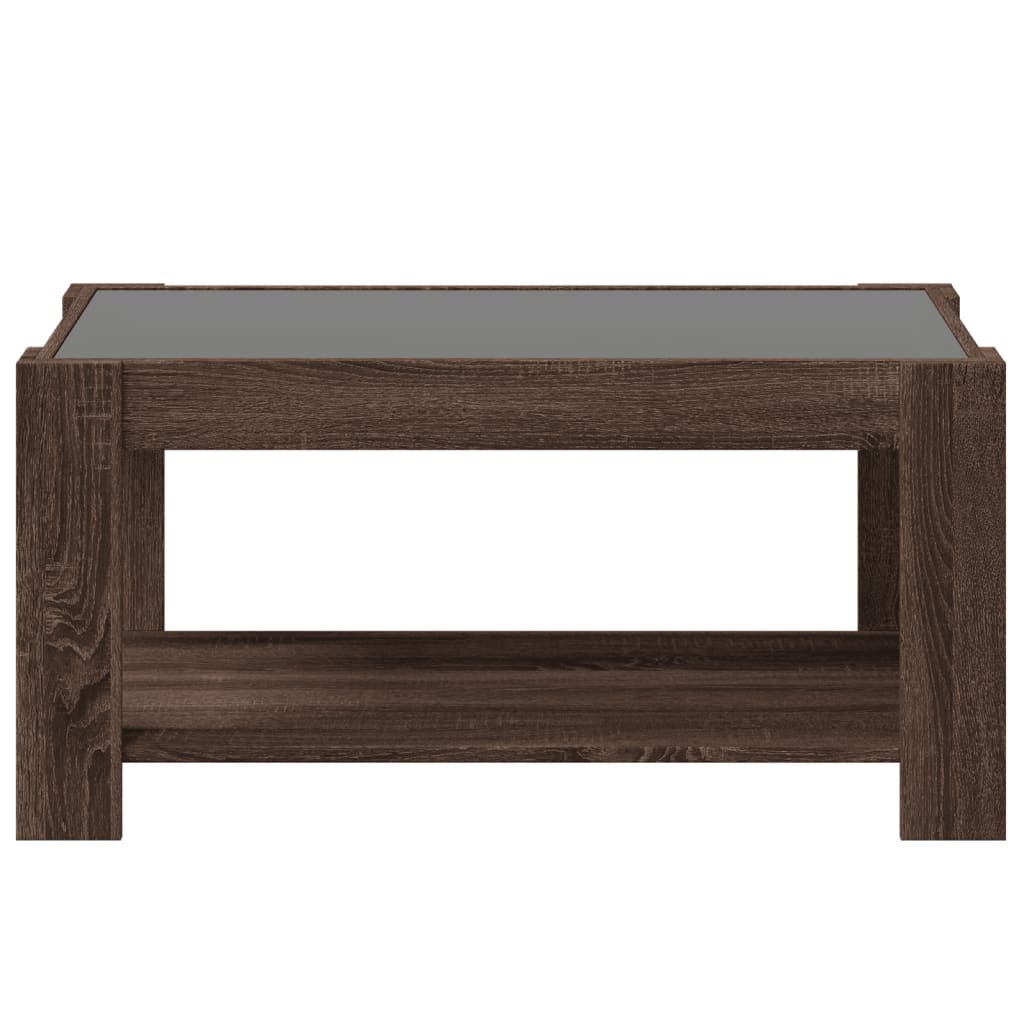 Salongbord Sofabord Brun Eik med LED 93x53x45 cm