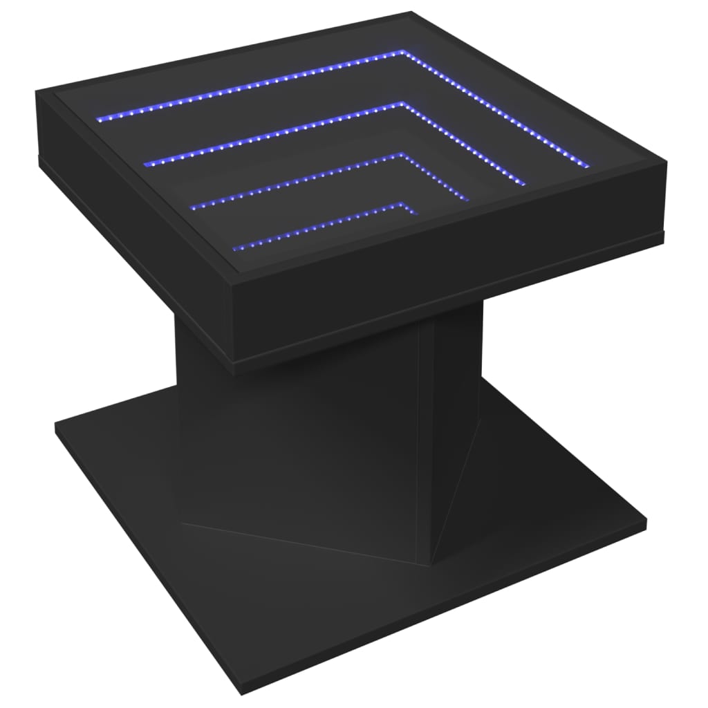 Salongbord Sofabord Svart med LED 50x50x45 cm