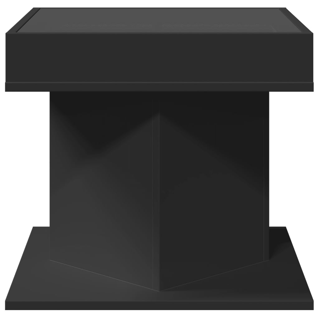 Salongbord Sofabord Svart med LED 50x50x45 cm