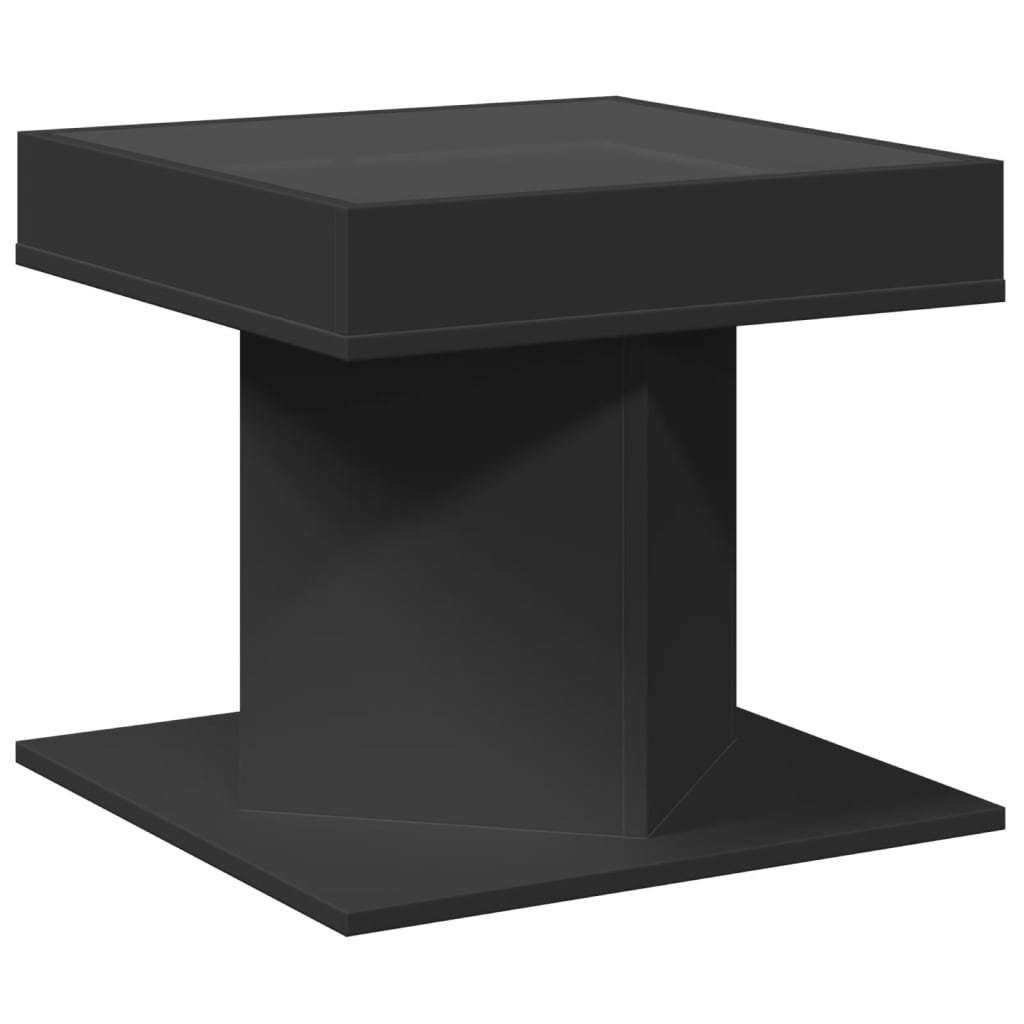 Salongbord Sofabord Svart med LED 50x50x45 cm