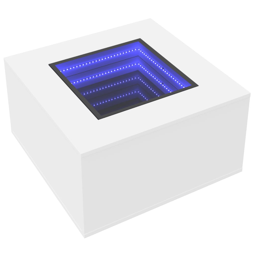 Salongbord Sofabord Hvit med LED 60x60x40 cm
