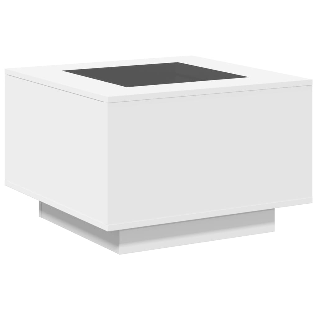 Salongbord Sofabord Hvit med LED 60x60x40 cm