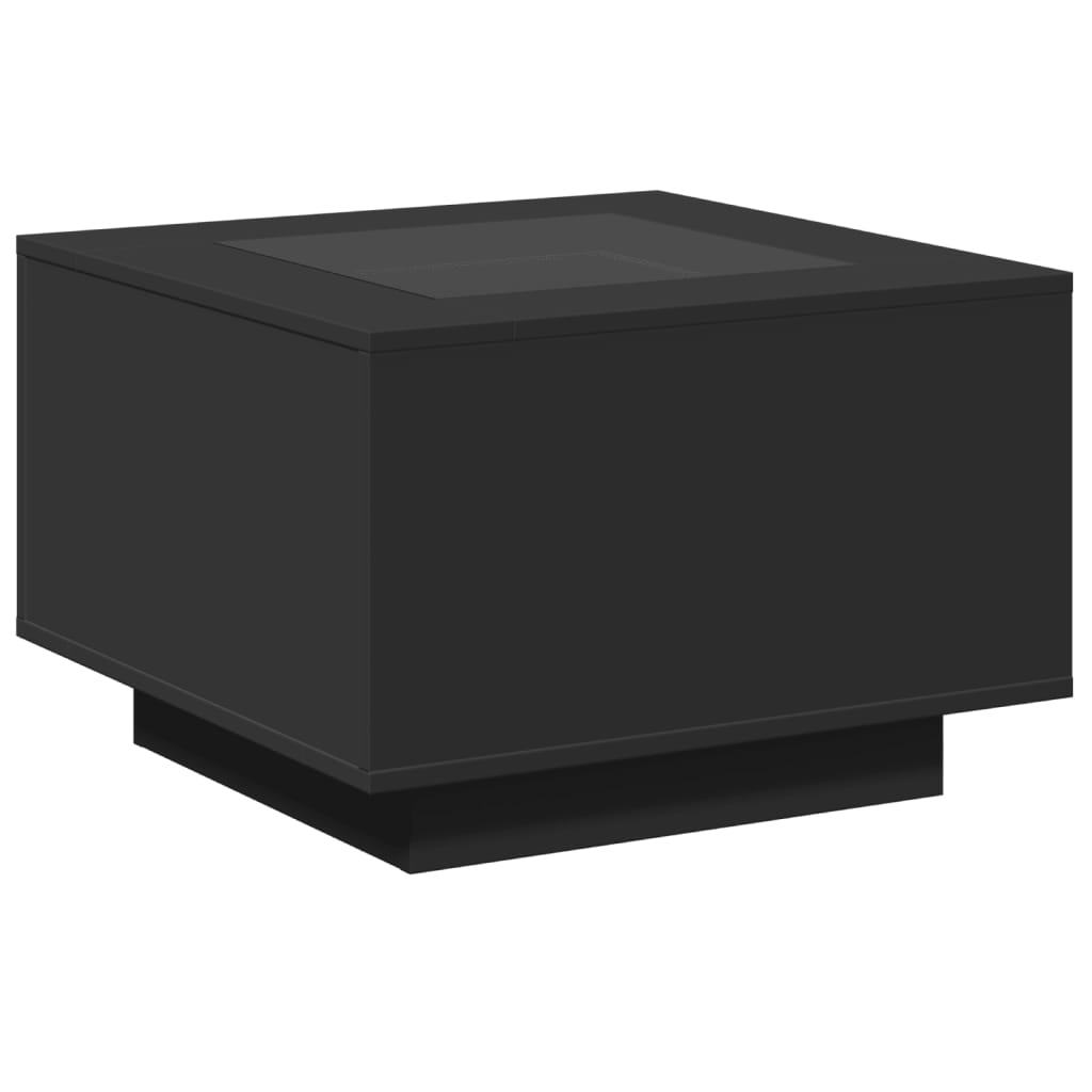 Salongbord Sofabord Svart med LED 60x60x40 cm