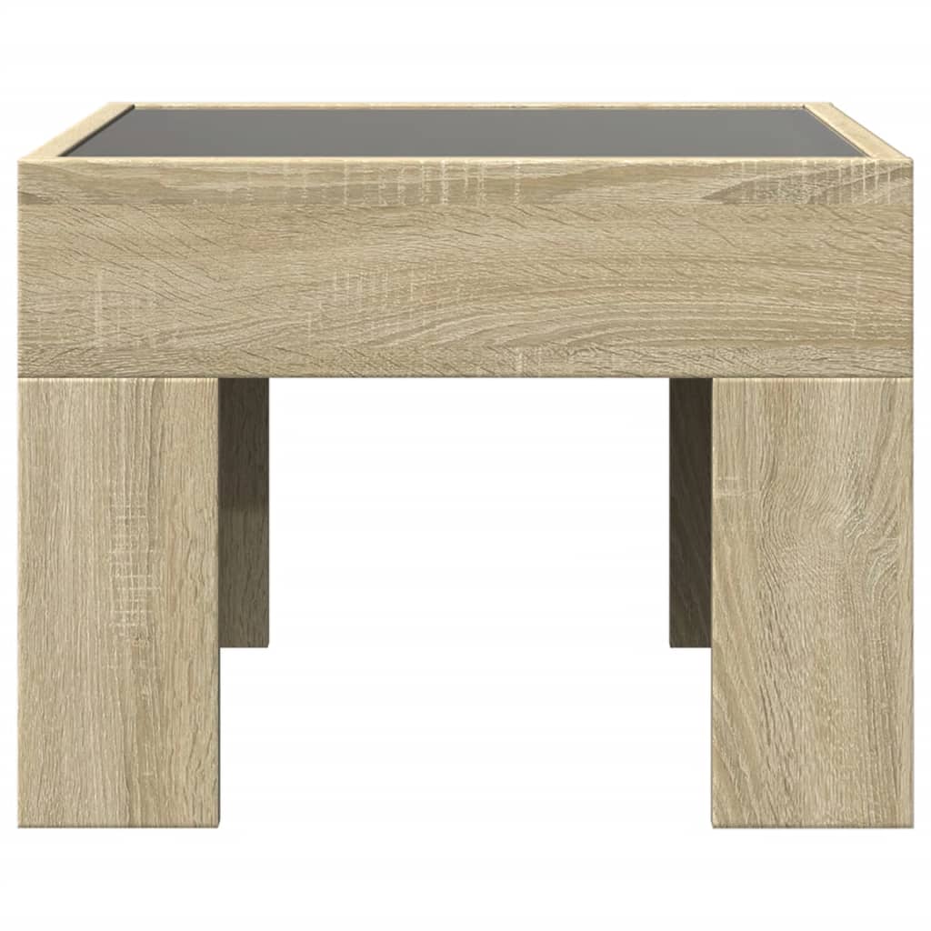 Salongbord Sofabord Sonoma Eik med Infinity LED 40x40x30 cm