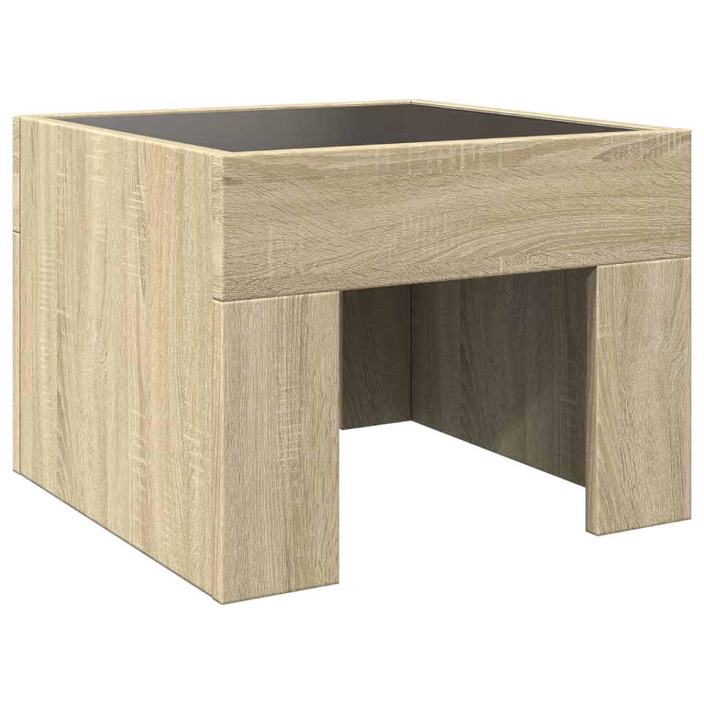 Salongbord Sofabord Sonoma Eik med Infinity LED 40x40x30 cm