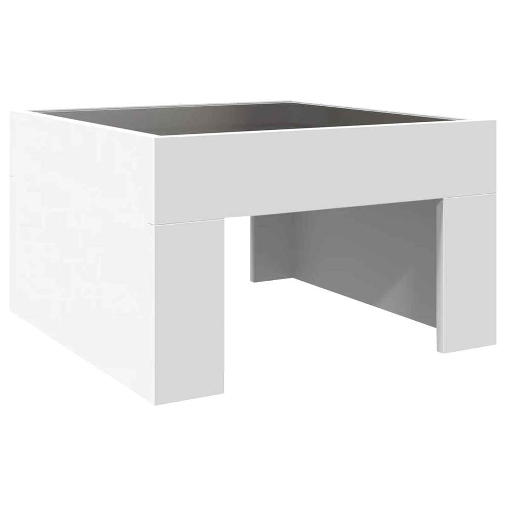 Salongbord Sofabord Hvit med Infinity LED 50x50x30 cm