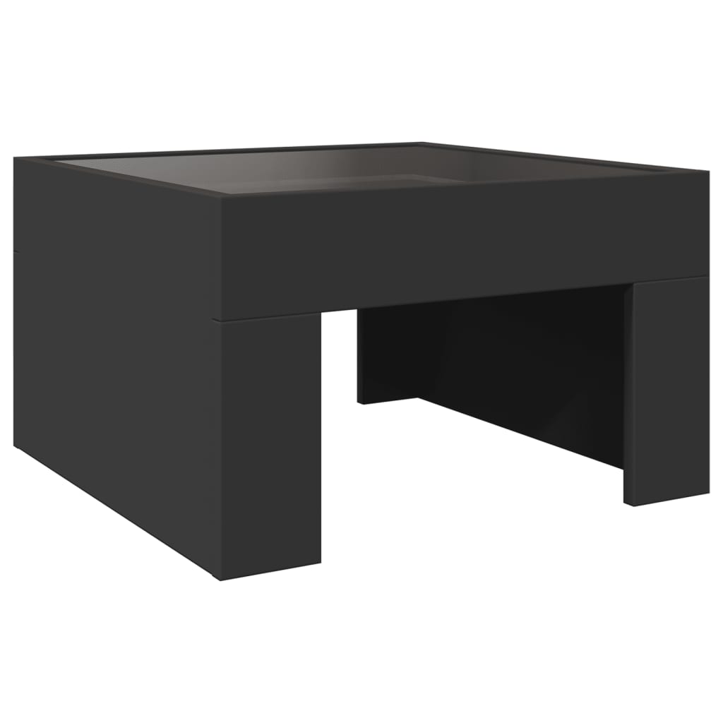 Salongbord Sofabord Svart med Infinity LED 50x50x30 cm