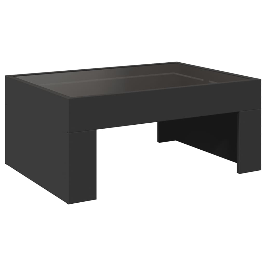 Salongbord Sofabord Svart med Infinity LED 70x50x30 cm