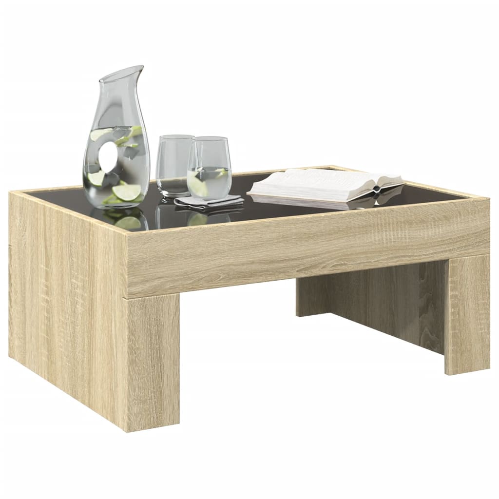 Salongbord Sofabord Sonoma Eik med Infinity LED 70x50x30 cm