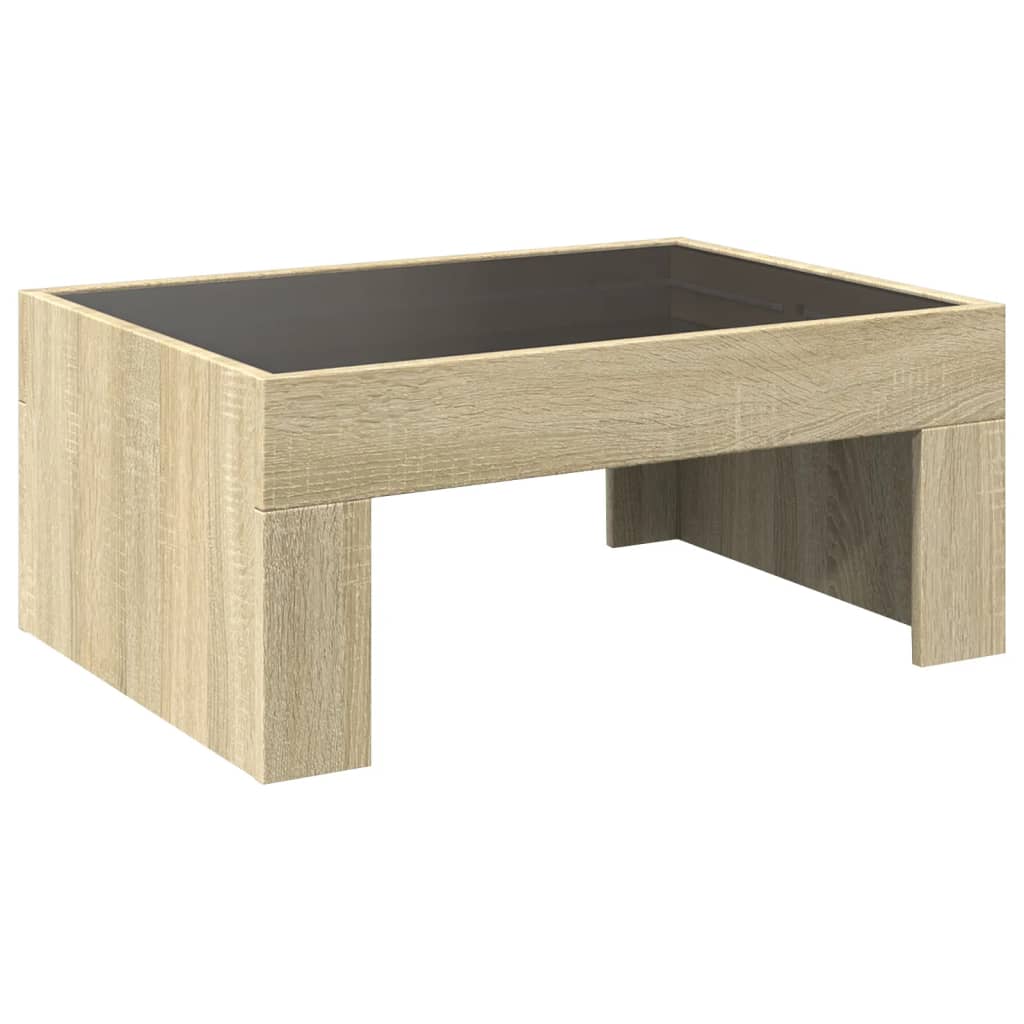 Salongbord Sofabord Sonoma Eik med Infinity LED 70x50x30 cm