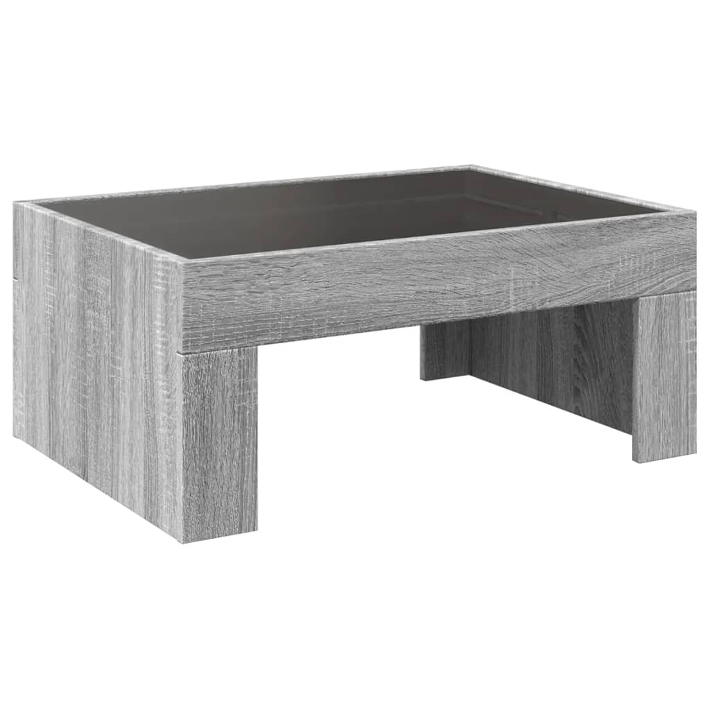 Salongbord Sofabord Sonoma Grå med Infinity LED 70x50x30 cm