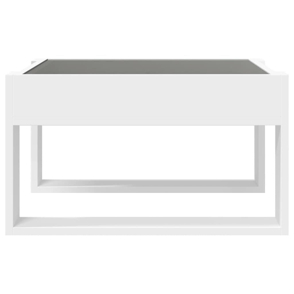 Salongbord Sofabord Hvit med Infinity LED 50x53x30 cm