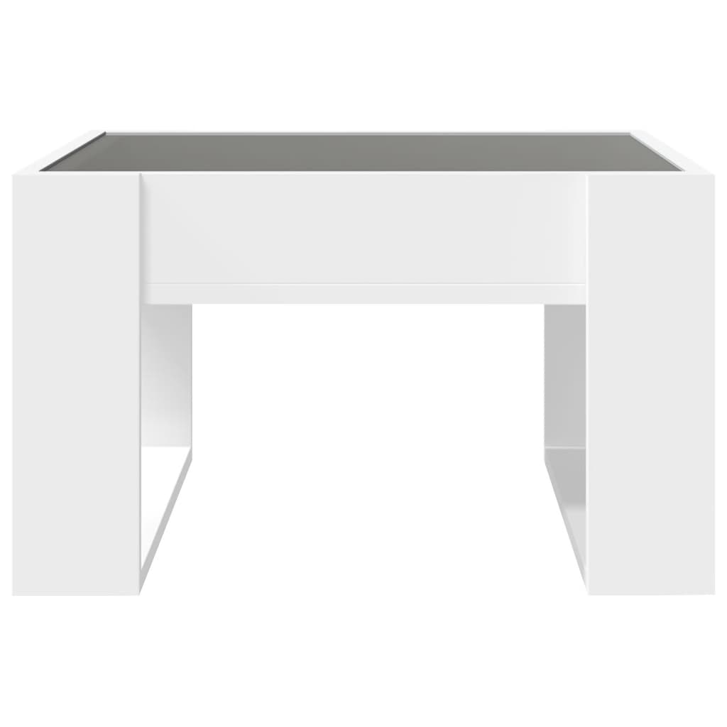 Salongbord Sofabord Hvit med Infinity LED 50x53x30 cm