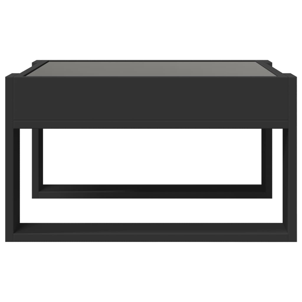 Salongbord Sofabord Svart med Infinity LED 50x53x30 cm