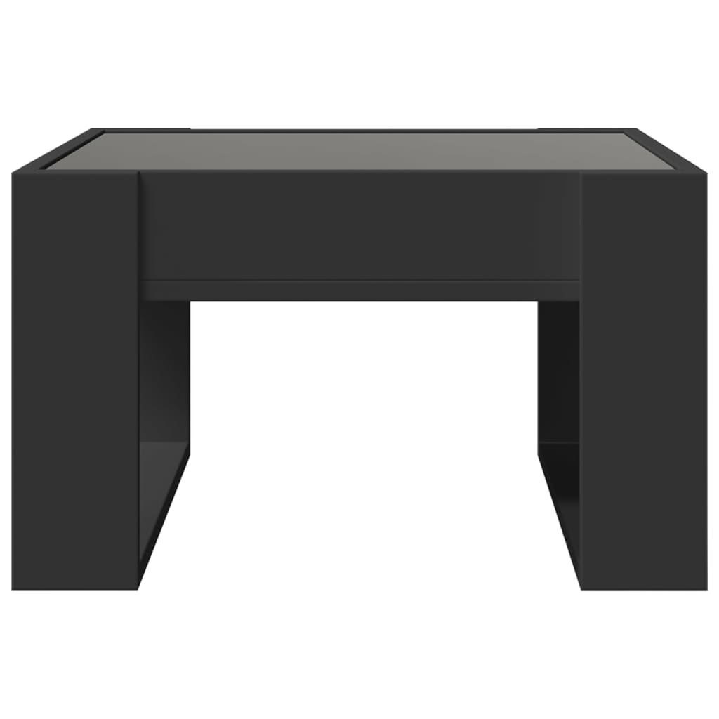 Salongbord Sofabord Svart med Infinity LED 50x53x30 cm