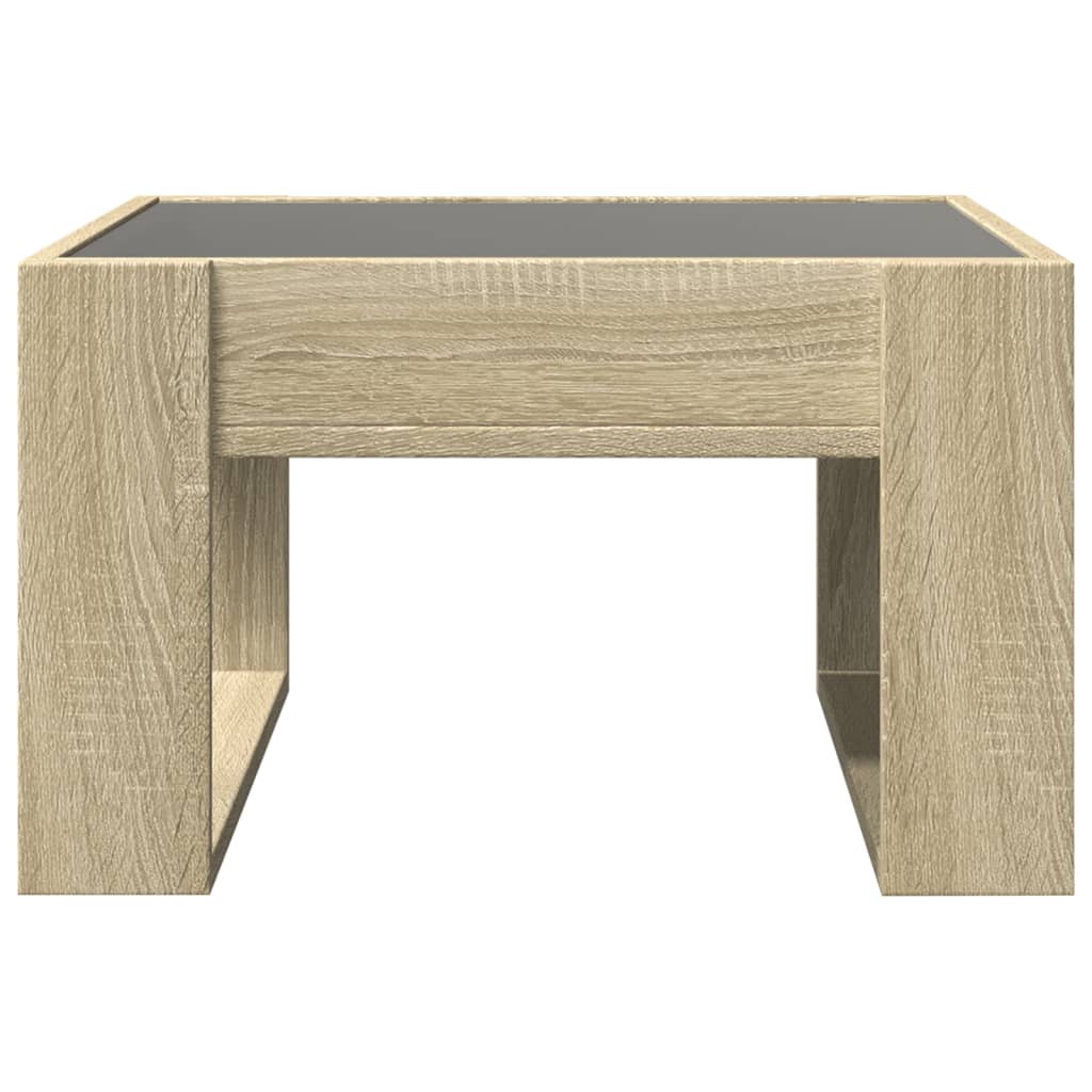 Salongbord Sofabord Sonoma Eik med Infinity LED 50x53x30 cm