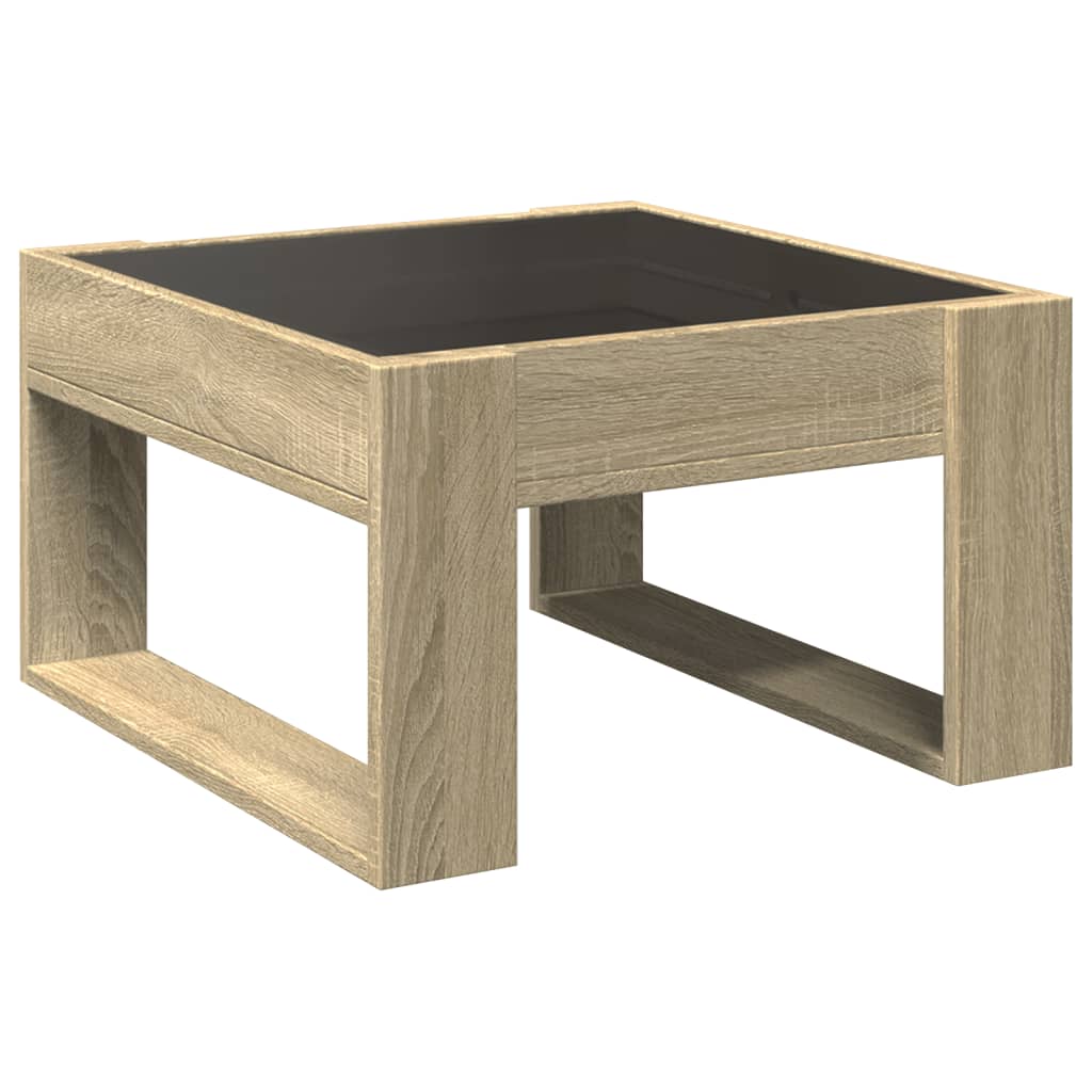 Salongbord Sofabord Sonoma Eik med Infinity LED 50x53x30 cm