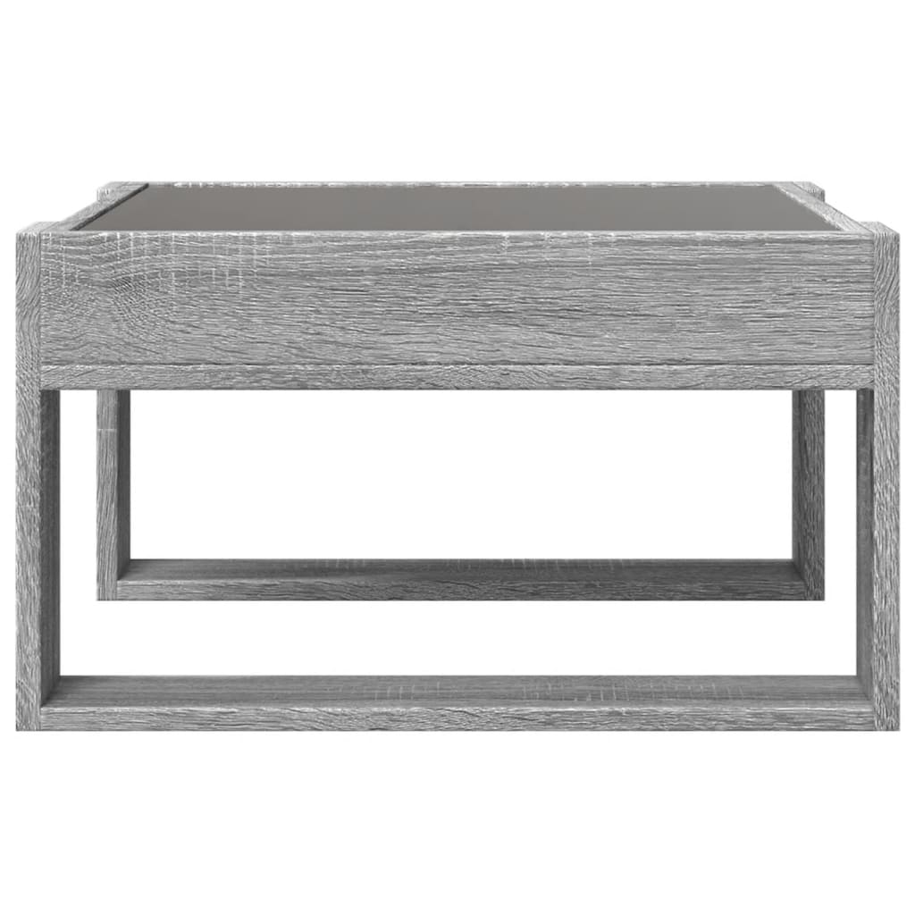 Salongbord Sofabord Sonoma Grå med Infinity LED 50x53x30 cm