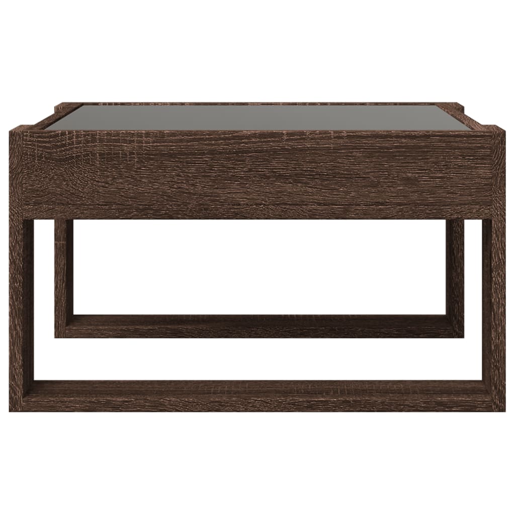 Salongbord Sofabord Brun Eik med Infinity LED 50x53x30 cm