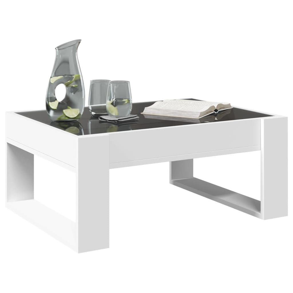 Salongbord Sofabord Hvit med Infinity LED 70x53x30 cm