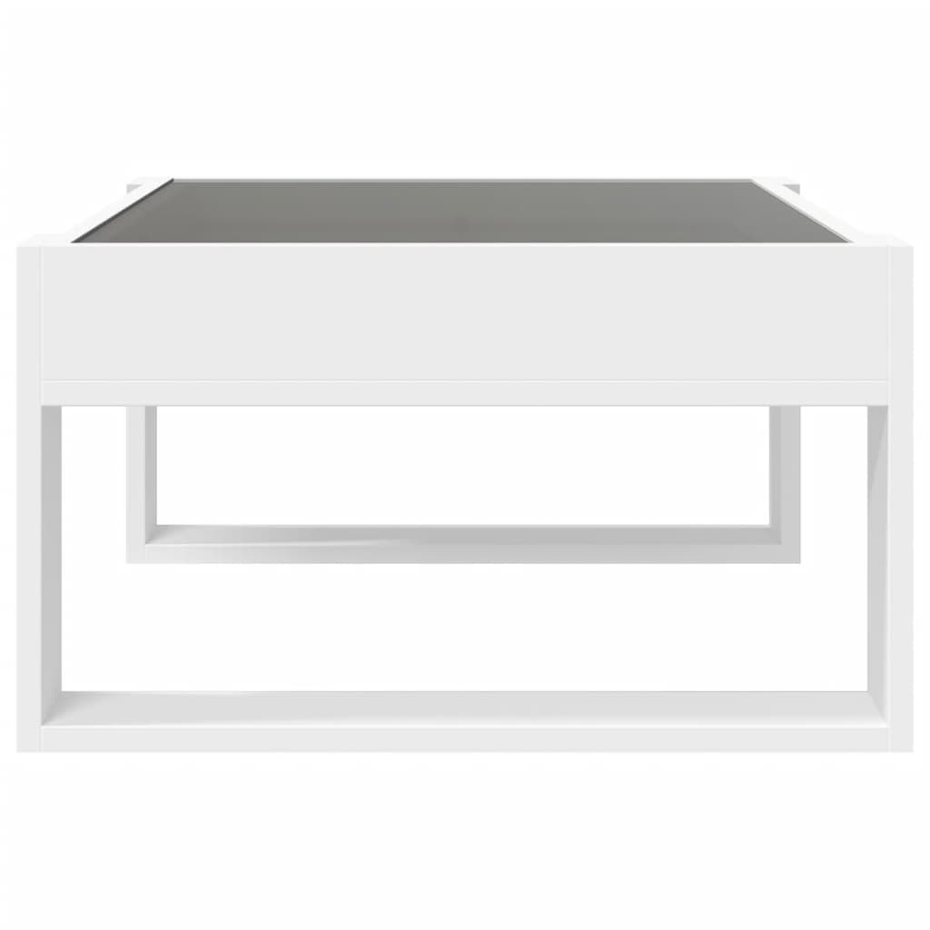Salongbord Sofabord Hvit med Infinity LED 70x53x30 cm
