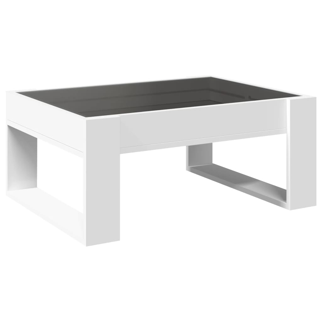 Salongbord Sofabord Hvit med Infinity LED 70x53x30 cm