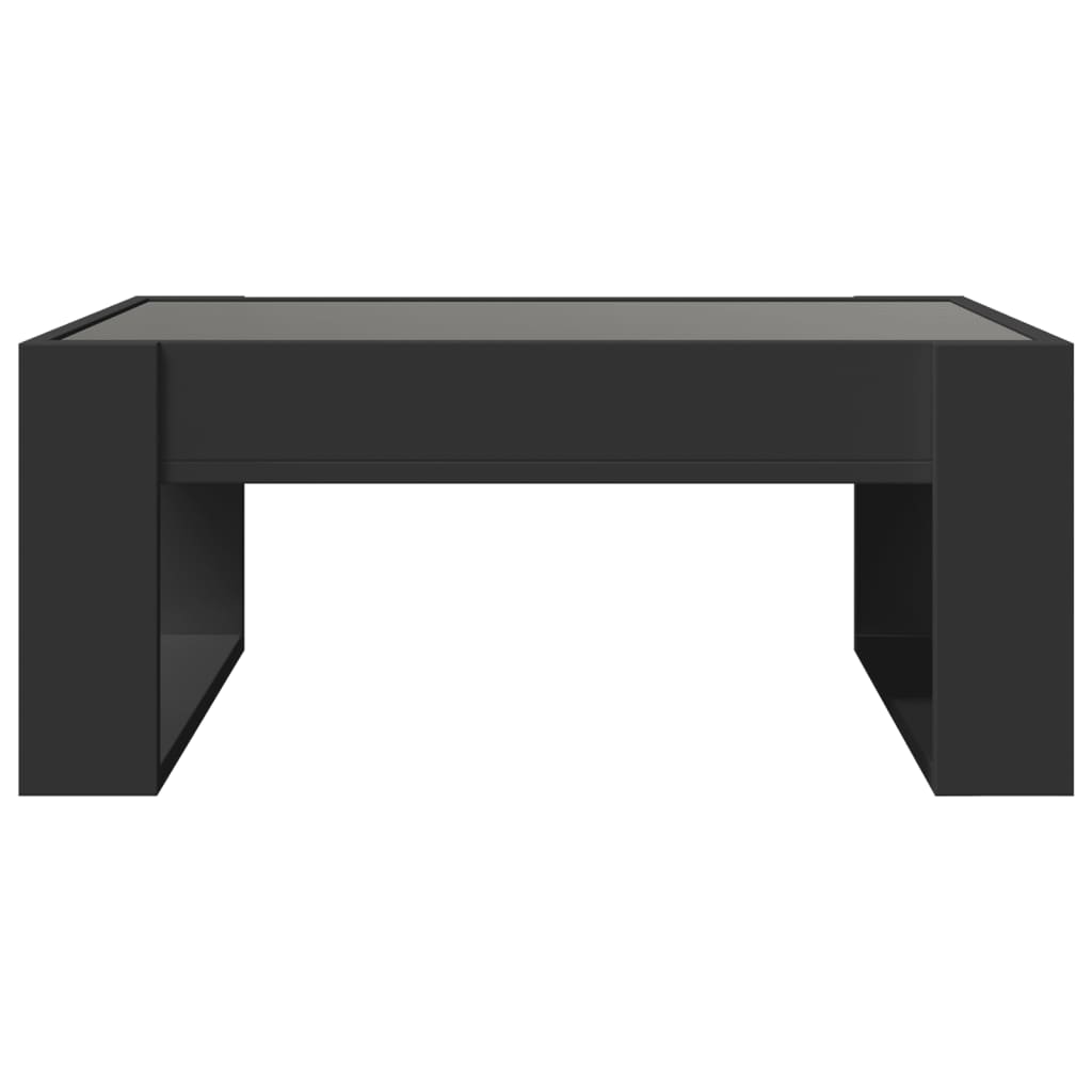 Salongbord Sofabord Svart med Infinity LED 70x53x30 cm