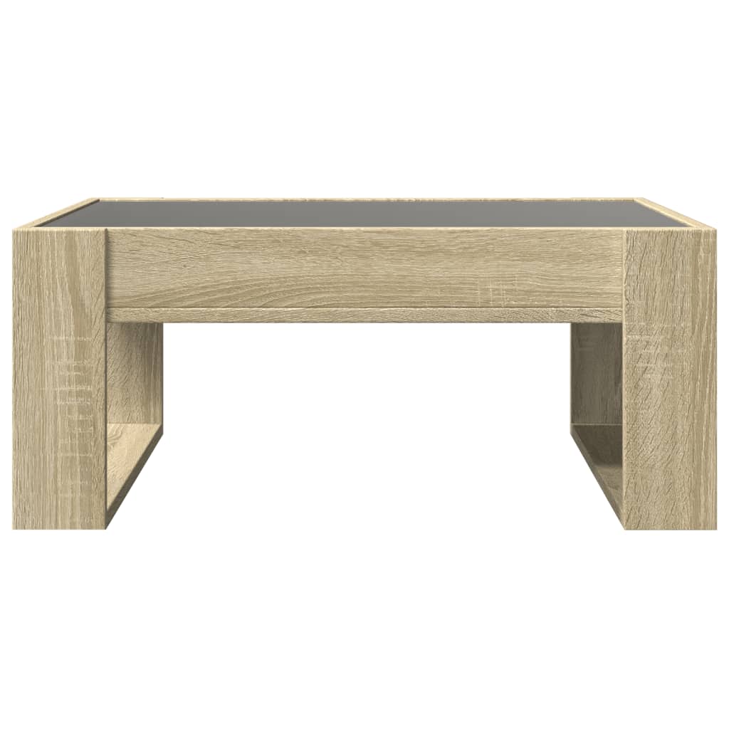 Salongbord Sofabord Sonoma Eik med Infinity LED 70x53x30 cm