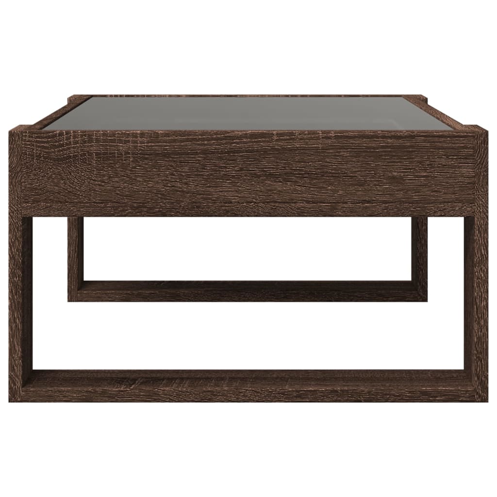 Salongbord Sofabord Brun Eik med Infinity LED 70x53x30 cm