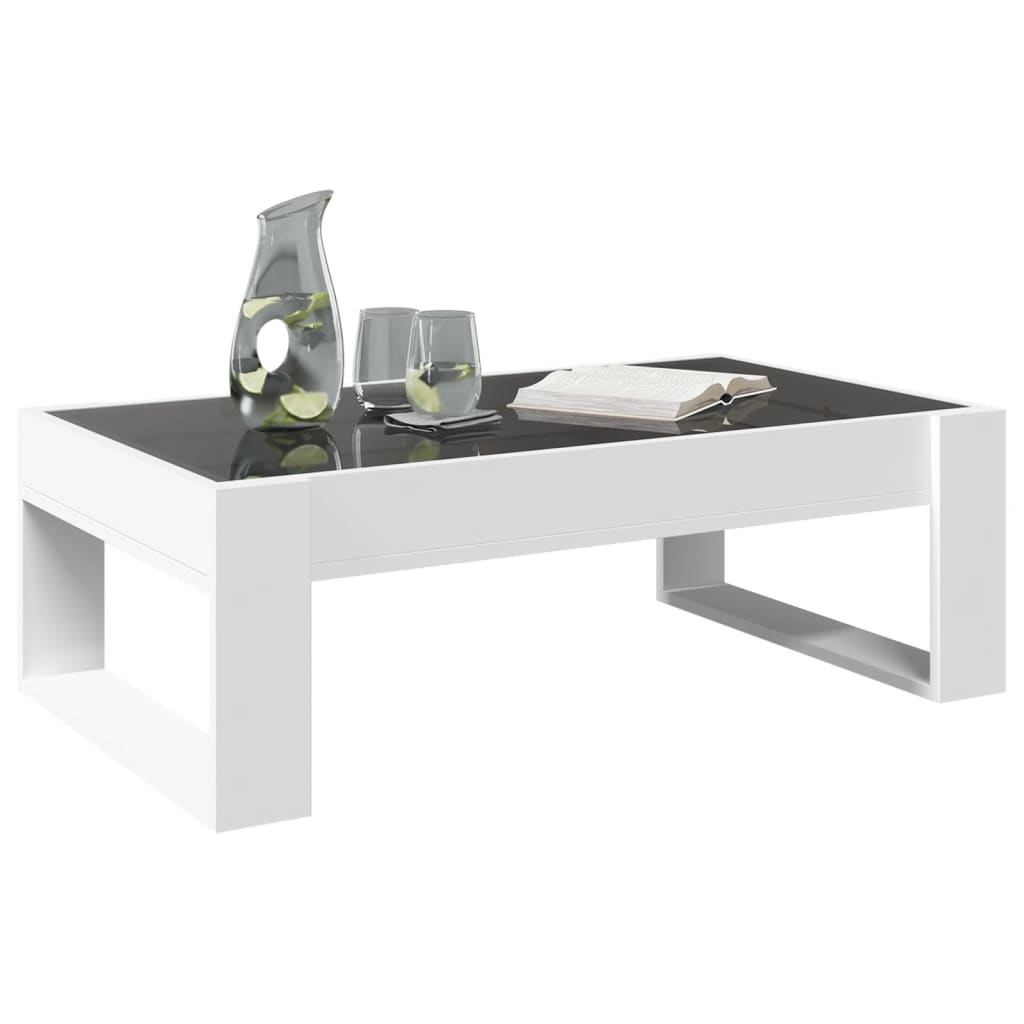 Salongbord Sofabord Hvit med Infinity LED 90x53x30 cm