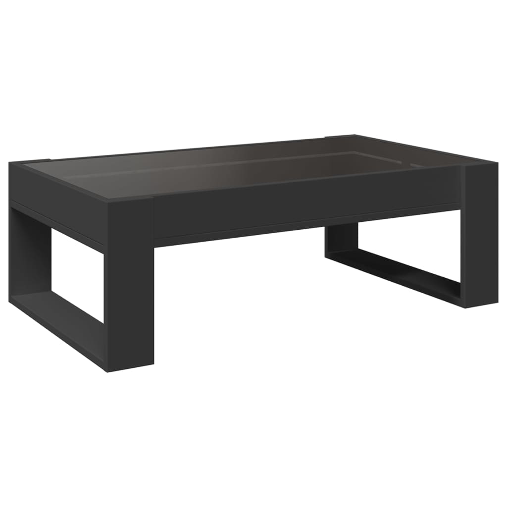 Salongbord Sofabord Svart med Infinity LED 90x53x30 cm
