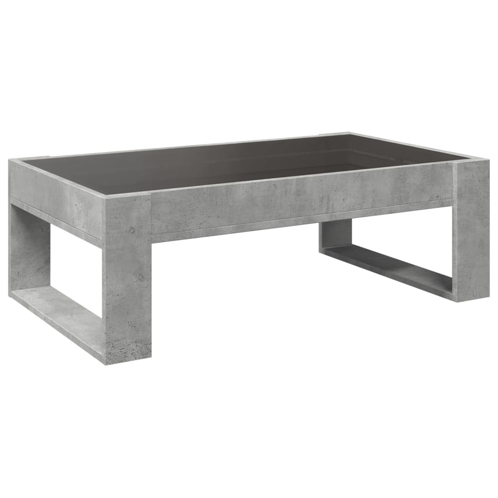 Salongbord Sofabord Betonggrå med Infinity LED 90x53x30 cm