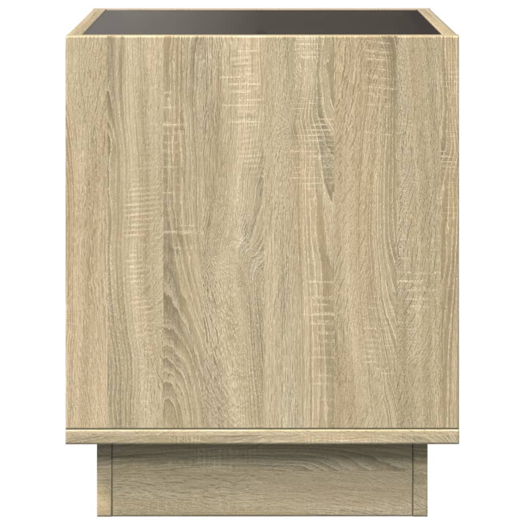 Salongbord Sofabord Sonoma Eik med Infinity LED 40x40x50 cm