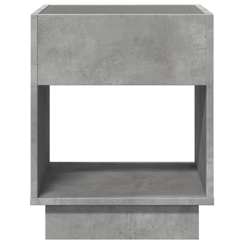 Nattbord Sengbord Betonggrå med Infinity LED 40x40x50 cm