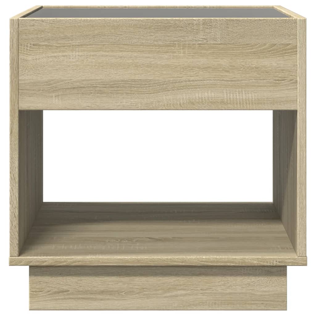 Nattbord Sengbord Sonoma Eik med Infinity LED 50x50x50 cm