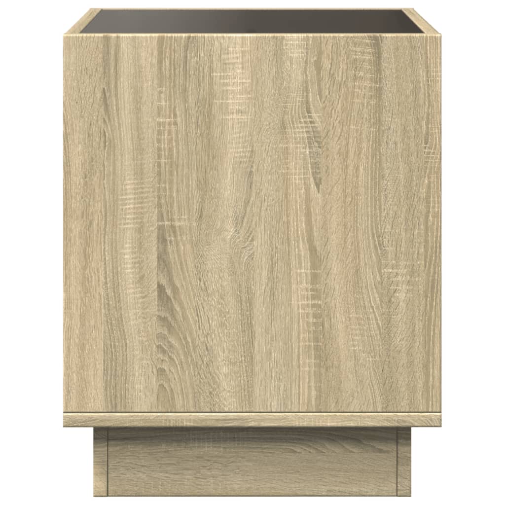 Nattbord Sengbord Sonoma Eik med Infinity LED 50x50x50 cm