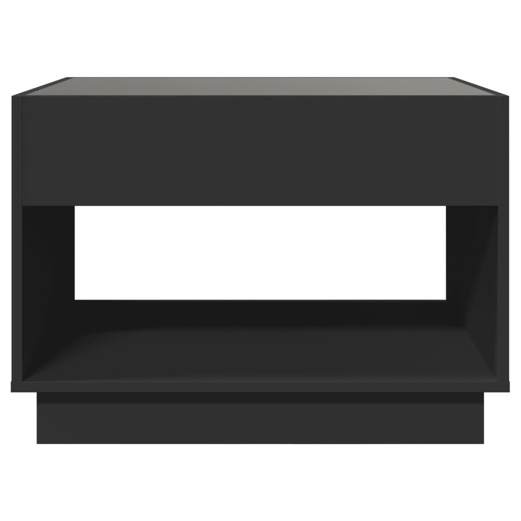 Salongbord Sofabord Svart med Infinity LED 70x50x50 cm