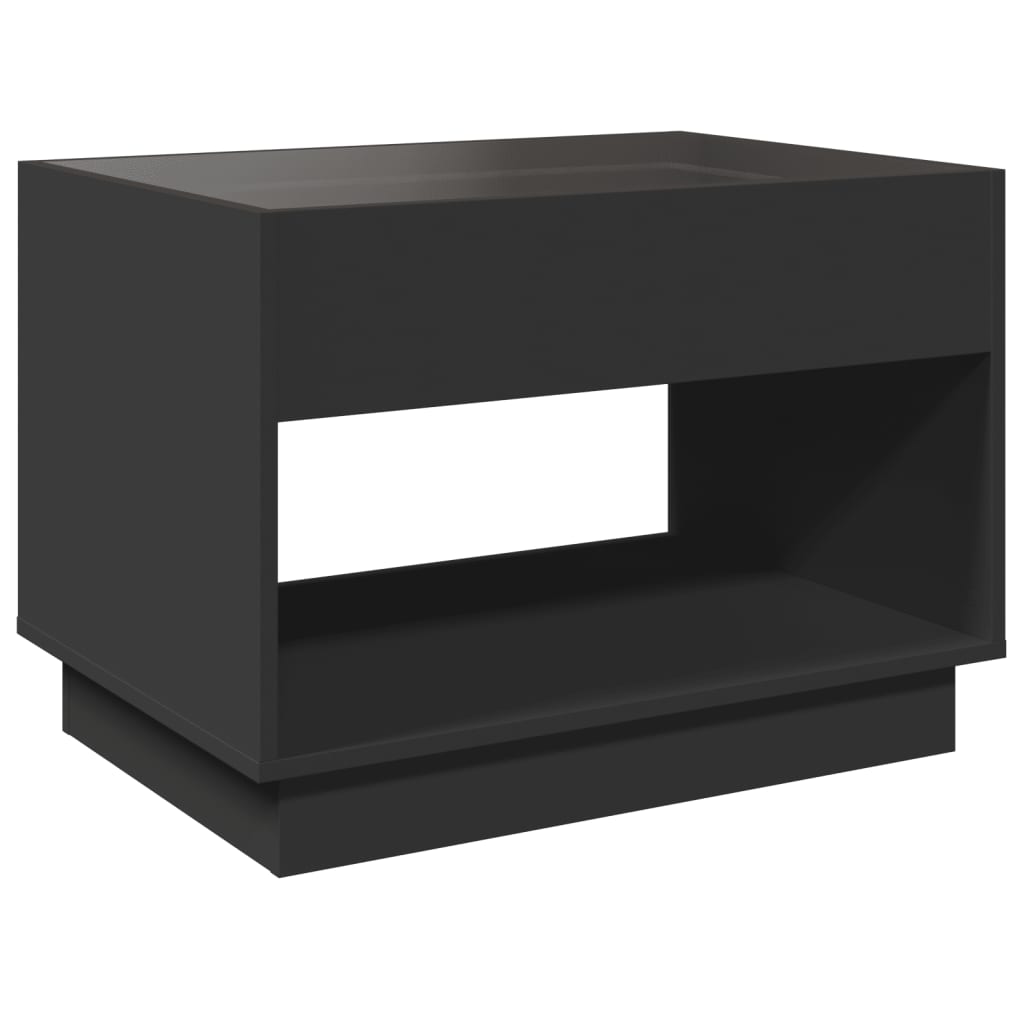 Salongbord Sofabord Svart med Infinity LED 70x50x50 cm