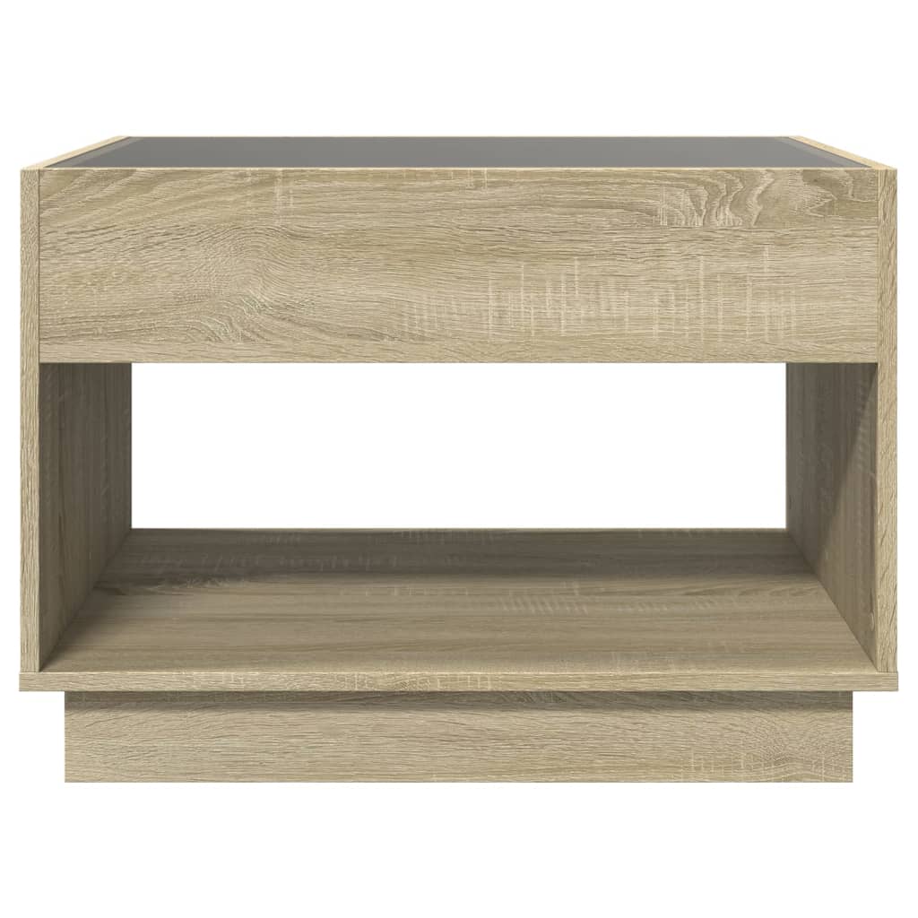 Salongbord Sofabord Sonoma Eik med Infinity LED 70x50x50 cm
